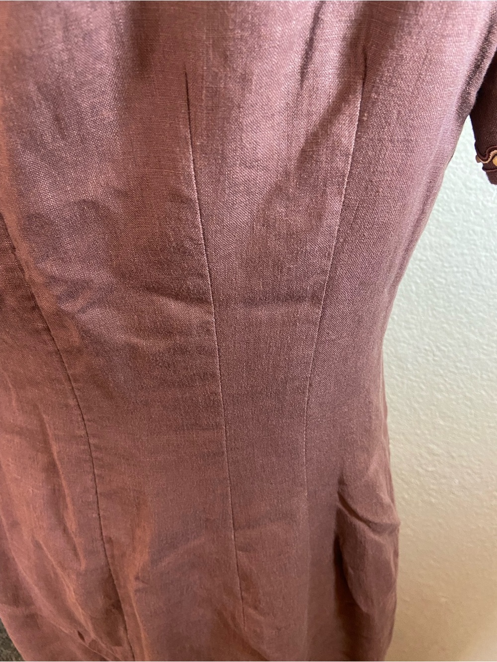 MAGGY LONDON, Women's Brown Short-Sleeve maxi Dress, size:10 100%linen - Picture 7 of 10